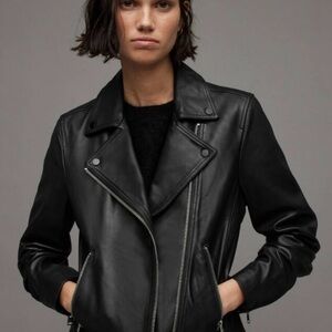 NWT All Saints Dalby Slim Fit Motorcycle Jacket 10